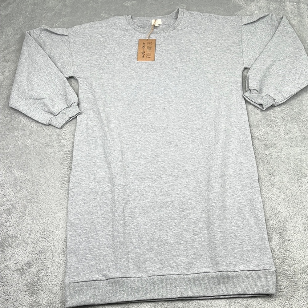 NEW The Simple Folk 8 Organic Cotton Stretch Gray The Oversized Sweater Dress‎